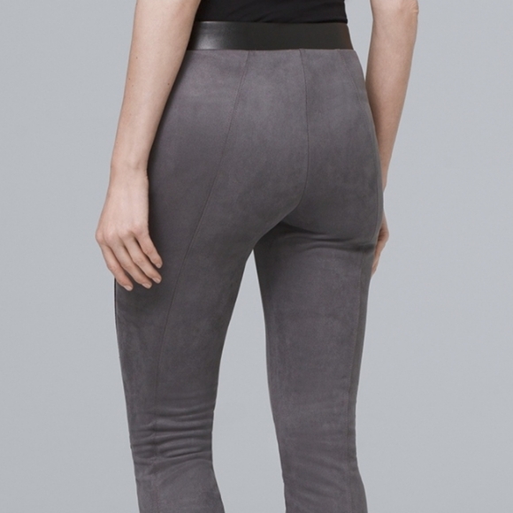 White House Black Market The Leggings Gray Ultrasuede Faux Leather Leggings - Picture 2 of 4